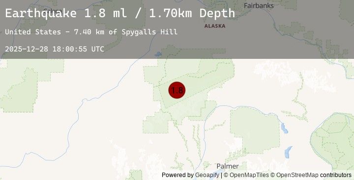 Map of 44 km SSE of Denali National Park, Alaska