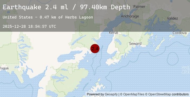 Map of 55 km WNW of Anchor Point, Alaska