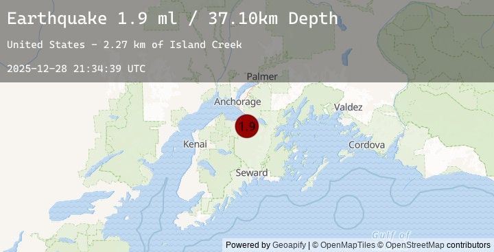 Map of 9 km SSE of Hope, Alaska