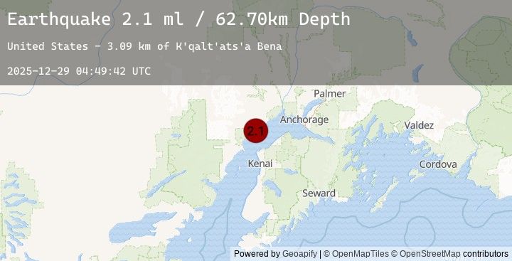 Map of 13 km W of Tyonek, Alaska