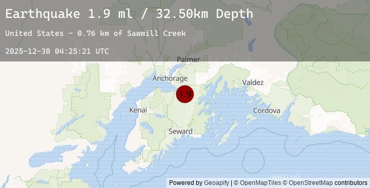 Map of 7 km SW of Girdwood, Alaska