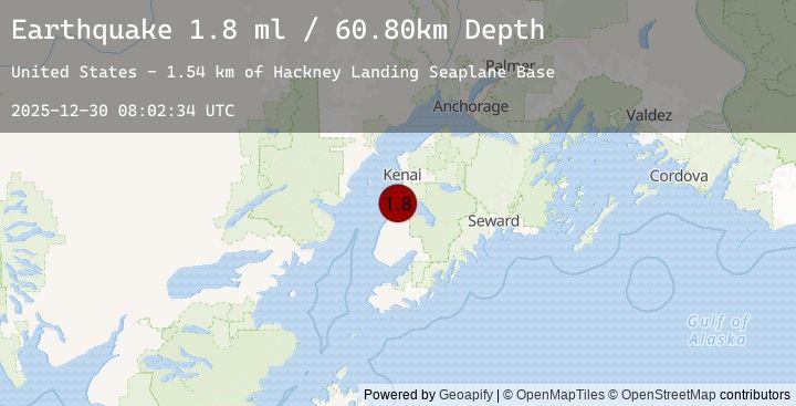 Map of 5 km NNE of Clam Gulch, Alaska