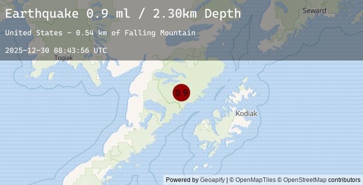 Map of 90 km NNW of Karluk, Alaska