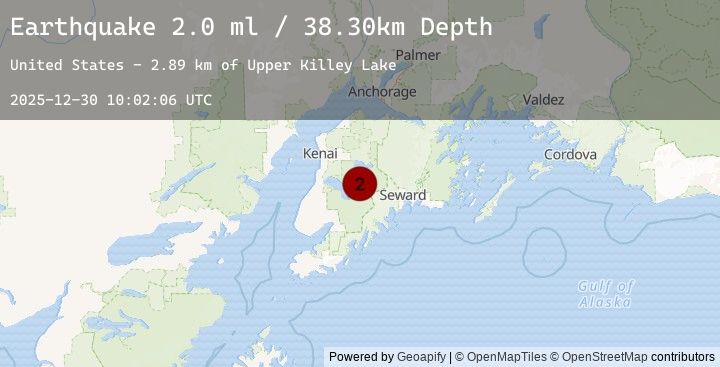 Map of 37 km SE of Funny River, Alaska
