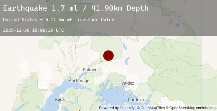 Map of 29 km NNW of Glacier View, Alaska