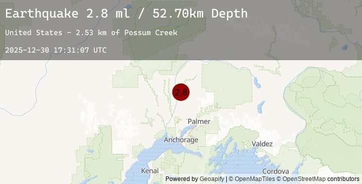 Map of 5 km NNW of Susitna North, Alaska