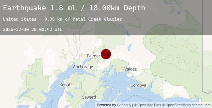 Map of 21 km SE of Chickaloon, Alaska
