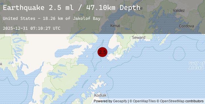Map of 26 km NW of Nanwalek, Alaska