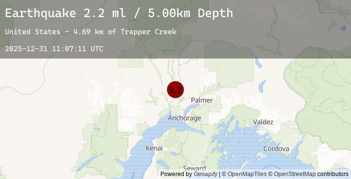 Map of 16 km WNW of Willow, Alaska
