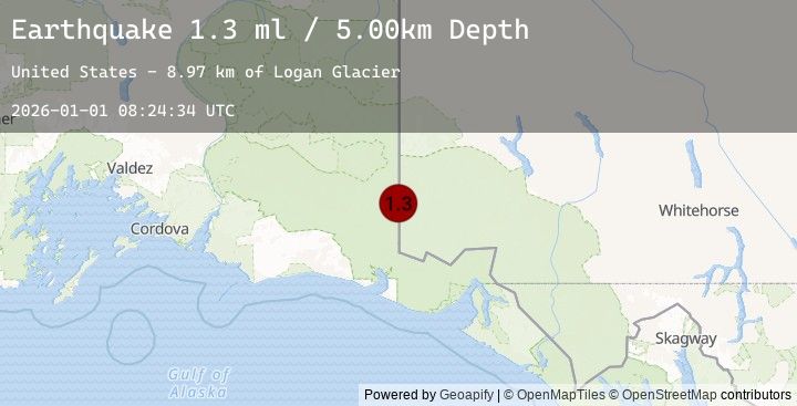 Map of 125 km SE of McCarthy, Alaska