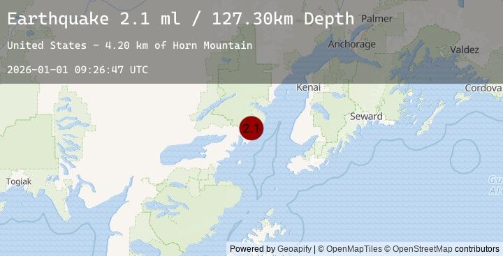 Map of 60 km ENE of Pedro Bay, Alaska