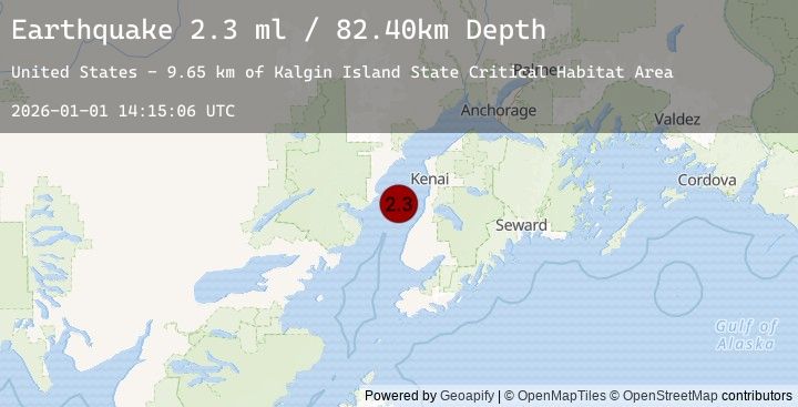 Map of 27 km WNW of Clam Gulch, Alaska