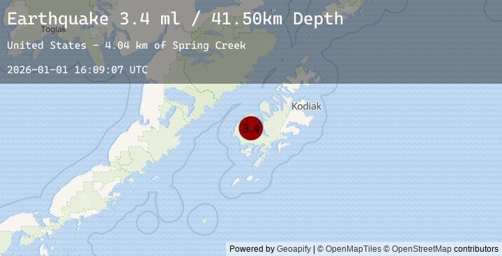 Map of 16 km SW of Larsen Bay, Alaska