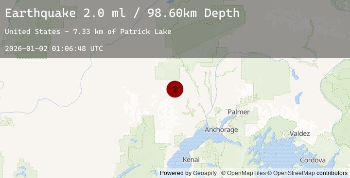 Map of 32 km WNW of Skwentna, Alaska