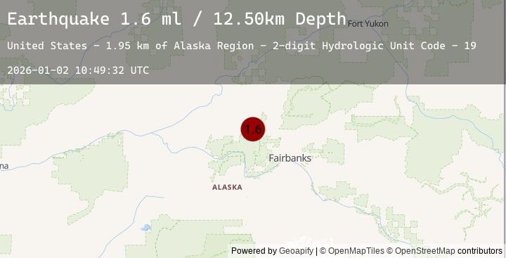 Map of 23 km ENE of Minto, Alaska