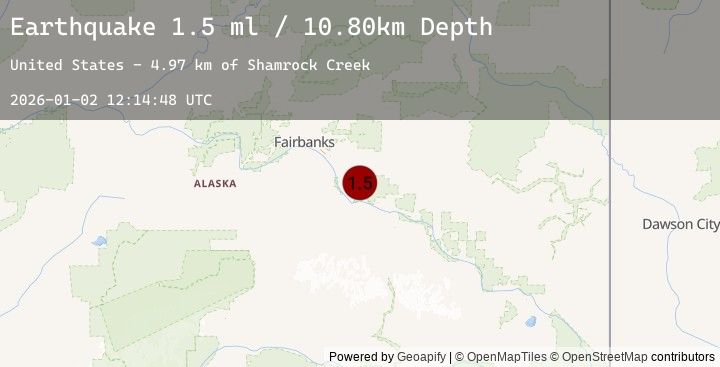 Map of 9 km NNE of Harding-Birch Lakes, Alaska