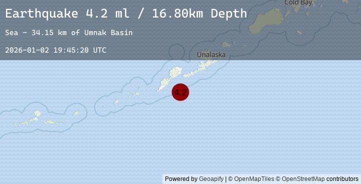 Map of 66 km E of Nikolski, Alaska