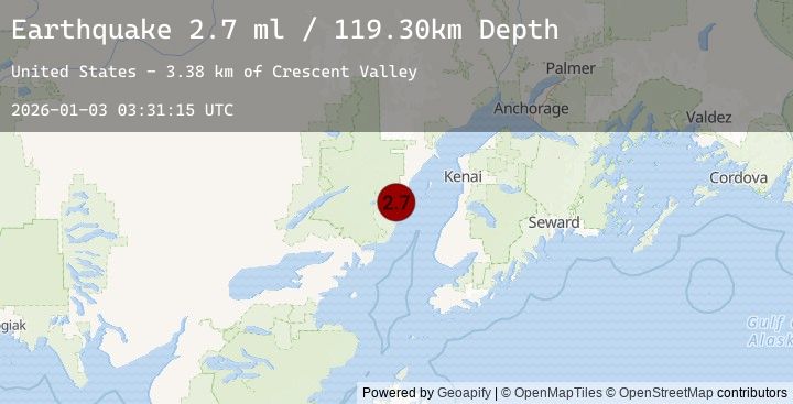 Map of 57 km WNW of Ninilchik, Alaska