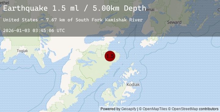 Map of 75 km SSE of Kokhanok, Alaska