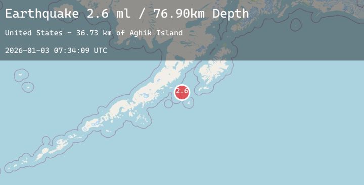 Map of 135 km E of Chignik, Alaska