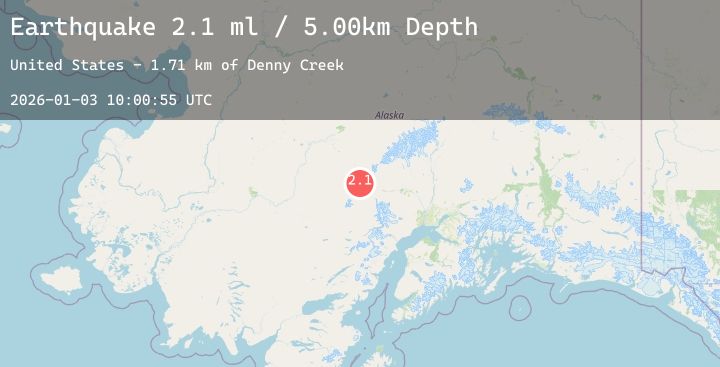 Map of 104 km W of Skwentna, Alaska