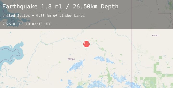 Map of 14 km NNW of Four Mile Road, Alaska