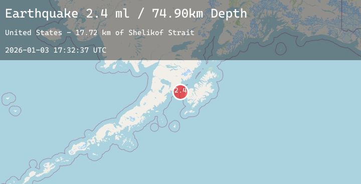 Map of 41 km WSW of Karluk, Alaska