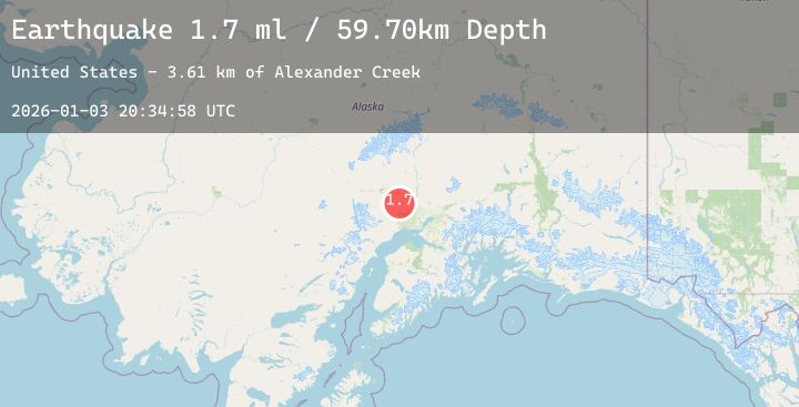 Map of 26 km NW of Susitna, Alaska