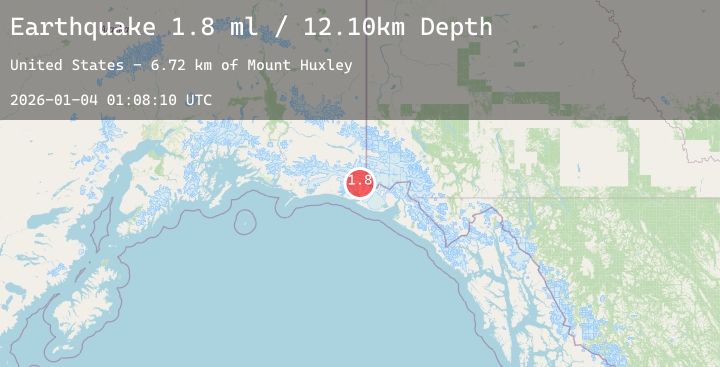 Map of 121 km NW of Yakutat, Alaska