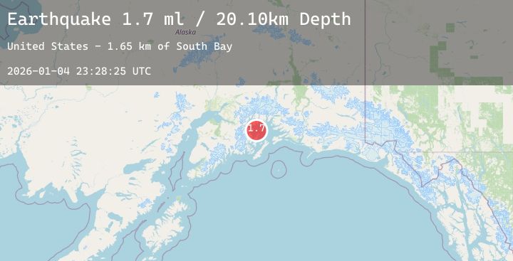 Map of 54 km ESE of Whittier, Alaska