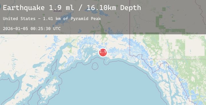 Map of 36 km E of Cordova, Alaska