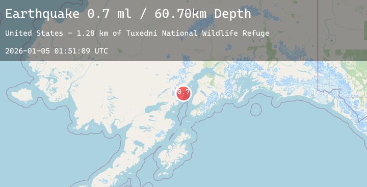 Map of 52 km WNW of Ninilchik, Alaska