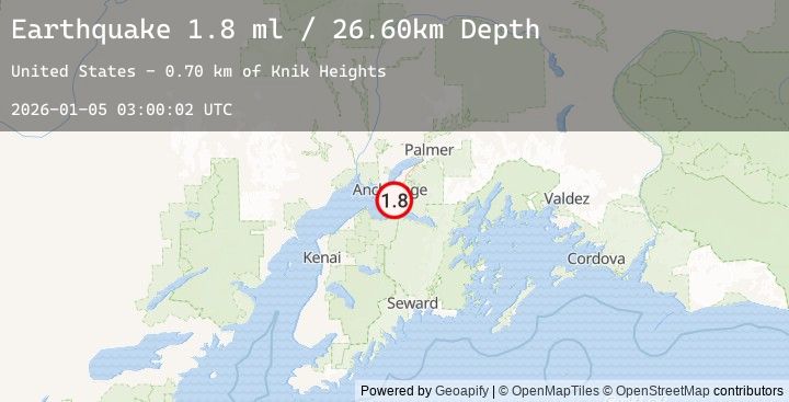 Map of 13 km SSE of Anchorage, Alaska
