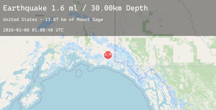 Map of 87 km SE of McCarthy, Alaska