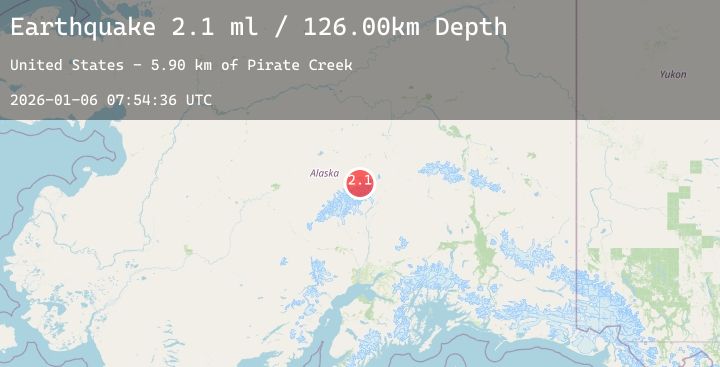 Map of 65 km ESE of Denali National Park, Alaska