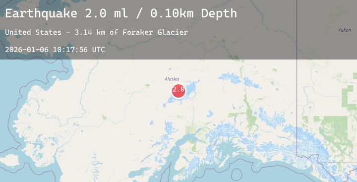 Map of 58 km SSE of Denali National Park, Alaska