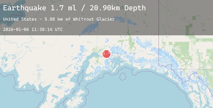 Map of 30 km NE of Girdwood, Alaska