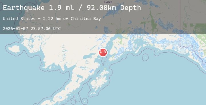 Map of 58 km W of Anchor Point, Alaska