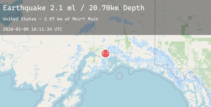 Map of 43 km NNE of Whittier, Alaska