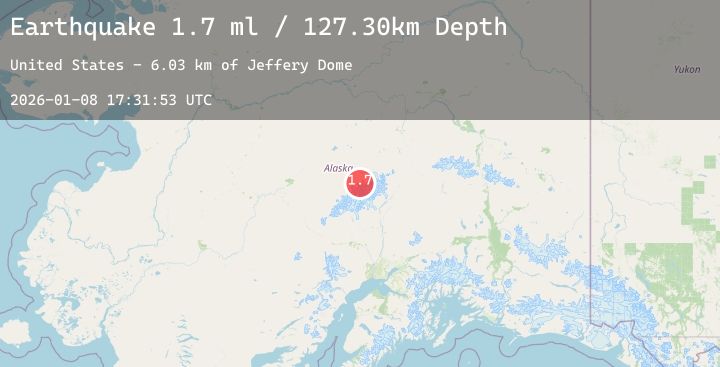 Map of 47 km SE of Denali National Park, Alaska