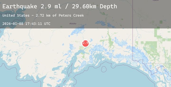 Map of 18 km ENE of Willow, Alaska