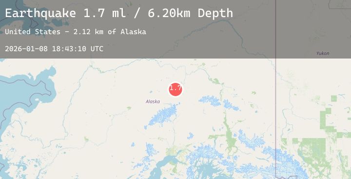 Map of 45 km W of Ferry, Alaska