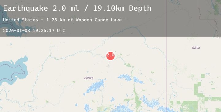 Map of 30 km NNE of Four Mile Road, Alaska