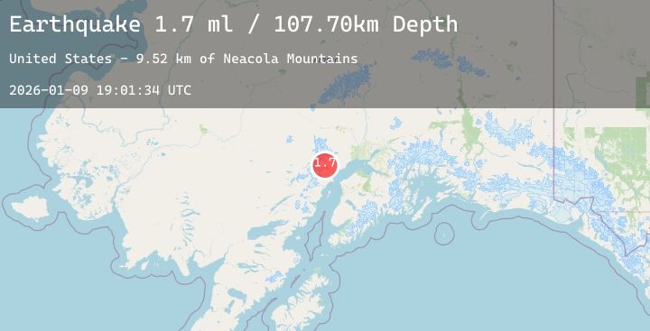 Map of 54 km W of Tyonek, Alaska