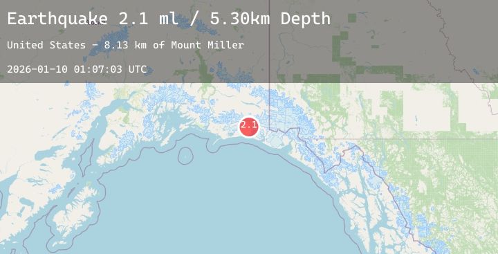 Map of 122 km SSE of McCarthy, Alaska