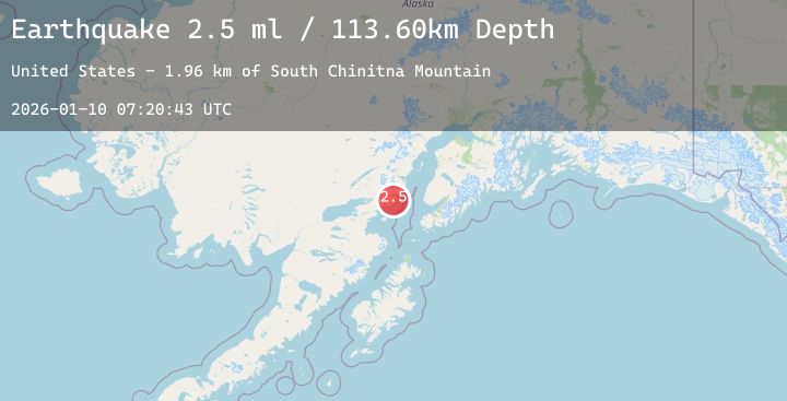 Map of 59 km E of Pedro Bay, Alaska