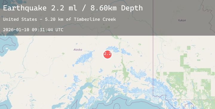 Map of 67 km ESE of Cantwell, Alaska