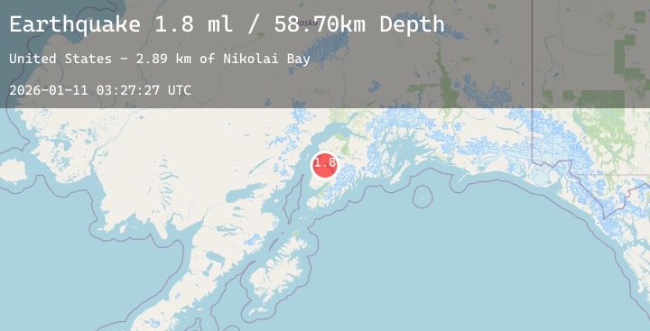 Map of 16 km SE of Kasilof, Alaska