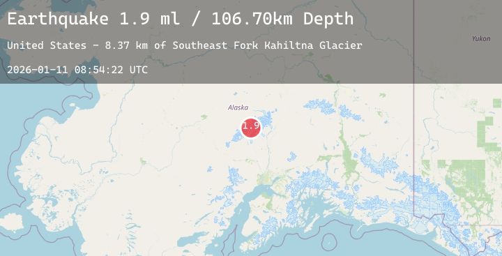 Map of 53 km NNW of Petersville, Alaska
