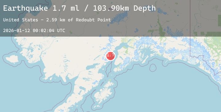 Map of 50 km NW of Ninilchik, Alaska